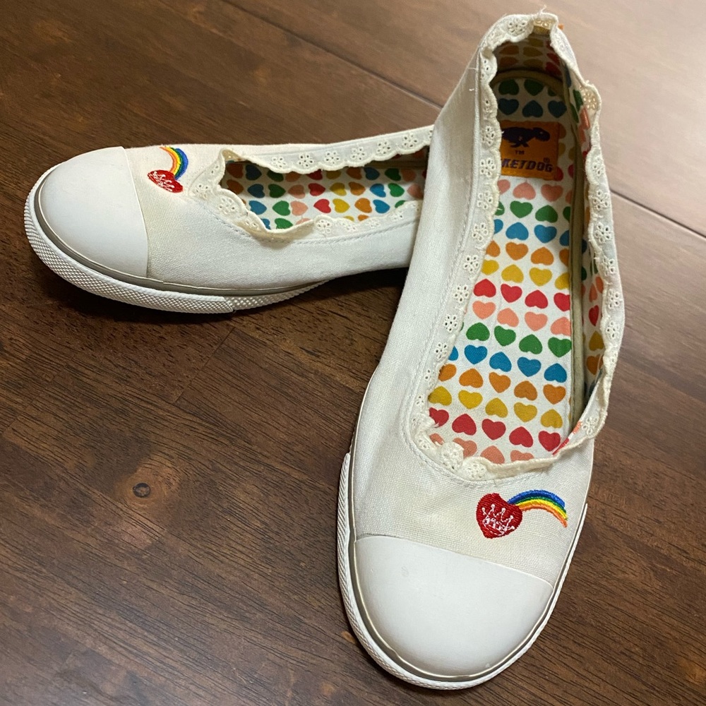 Rocketdog Ivory Rainbow Canvas Ballet Flats